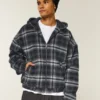 Veste skater à capuche en flanelle à carreaux Veste skater à capuche en flanelle à carreaux