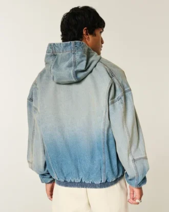 Veste skateur en denim zippée