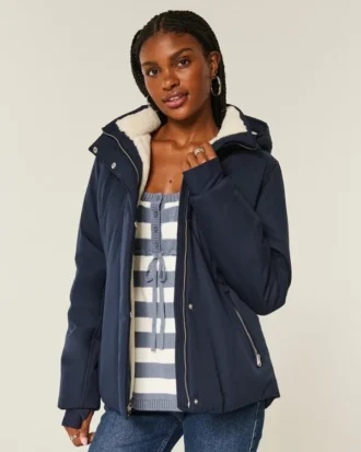 Veste toutes saisons doublée de fausse fourrure