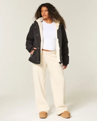 Veste toutes saisons doublée de fausse fourrure