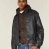 Veste zippée en cuir vegan